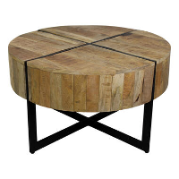 HSM Collection salontafel Jackson   naturel/zwart   Ø75x43 cm