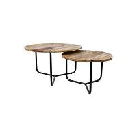 HSM Collection salontafel Leano (2 stuks)   naturel/zwart