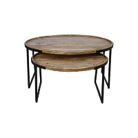HSM Collection salontafel Paulson (2 stuks)   naturel/zwart