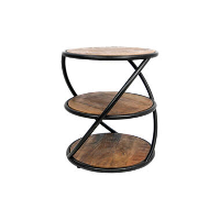 HSM Collection salontafel Tower   bruin/zwart   Ø43 cm