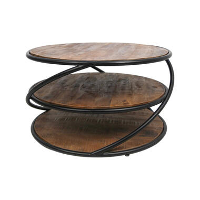 HSM Collection salontafel Tower   bruin/zwart   Ø70 cm