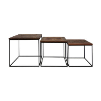 HSM Collection salontafels Austin (set van 3)   bruin/zwart