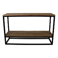 HSM Collection sidetable met onderplank Leroy   naturel/zwart   120x40x75 cm