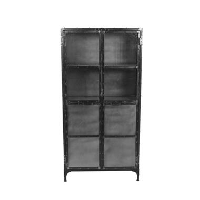 HSM Collection vitrinekast Brooklyn   zwart   90x40x180 cm   Leen Bakker