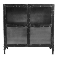 HSM Collection vitrinekastje Brooklyn   zwart   90x40x90 cm   Leen Bakker