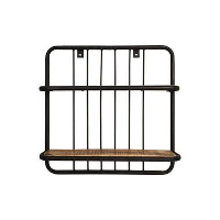HSM Collection wandplank Linos   naturel/zwart   50x50x12 cm   Leen Bakker