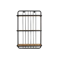 HSM Collection wandplank Linos   naturel/zwart   80x50x12 cm   Leen Bakker