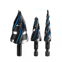HSS Titanium Trapboor Set 3PCS Spiraalvormige Vleugels Zeskantige Schacht voor Metaalbewerking Boringen