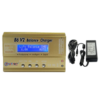 HTRC B6 V2 80W 6A Digitale batterijbalanslader met voeding