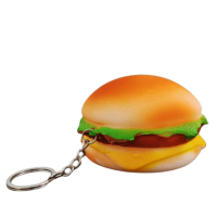 Squishy Burger Stress Relief Squeeze Toy With Keychain   8 × 5 cm