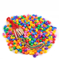 Rainbow Lacing Beads™ – Speels Rijgen – Regenboogkralen met veter 20 kralen + 4 touwen + 2 houten touwen (OPP zakje) | Educatief Speelgoed