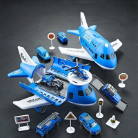 AirPlay – Stoer & Speels – Vliegtuig en Auto Speelset Blauw | Educatief Speelgoed