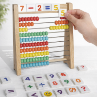 Woods™   Tel en Leer   Houten Telraam Regenboog Telraam Deluxe | Educatief Speelgoed