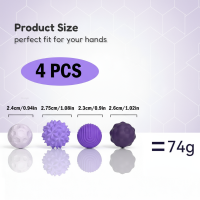 MagniFun – Rustgevend & Leuk – Magnetische Siliconen Ballen Paars / 4 | Educatief Speelgoed