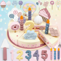 Wooden Cake Cutting Toy – Creatief & Rollenspel – Houten Verjaardagstaart Taart Kersen slagroom | Educatief Speelgoed