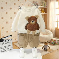 Mini Fashion™   Warm & Zacht – Tweedelige Kinder Kleding Set Beer / 73 (3–6 maanden) | Educatief Speelgoed