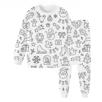 DIY Pajama Set™ – Kleur & Droom – Kleuren Kinderpyjama Set 110 (4 5 jaar) / Kerstman | Educatief Speelgoed