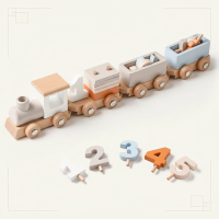TrainCount –  Klassiek & Educatief – Houten Montessori Trein Getallen trein | Educatief Speelgoed