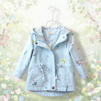 Girls Windbreaker Jacket – Licht & Stijlvol – Kinder Jas Blauw / 110 (4–5 jaar) | Educatief Speelgoed