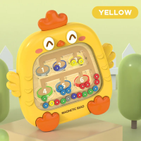 Color Number Maze – Handig voor onderweg – Magneet Doolhof Geel | Educatief Speelgoed