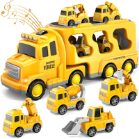 Magische Auto Stad   Vrachtenwagen voertuig met Licht en Muziek Geel | Educatief Speelgoed