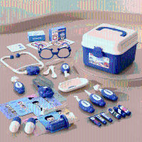 Hippo Doctors Set™   Mini Dokters in Actie   Speelgoed Doktersset 37 stuks / Blauw | Educatief Speelgoed