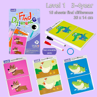 Spot the Difference Game – Concentratie & Leren – Kaartspel Paars   10 vellen (3 4 jaar) | Educatief Speelgoed
