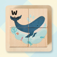 WoodMind – Creatief & Leerzaam – 6 in 1 Montessori Dieren Houten Puzzel Oceaandieren | Educatief Speelgoed