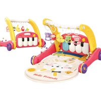 Step & Play – Interactief & Veilig – 3 in 1 Walker & Baby Gym Schattig konijntje   Rood | Educatief Speelgoed