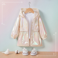 LumiBreeze – Glanzend & Licht – Kinder Regenjas met capuchon Beige / 100 (2–3 jaar) | Educatief Speelgoed