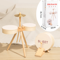 Kids Wooden Drum Toy – Muziek & Creatief – Drum Speelset Drumset incl. Pedaaltrommel | Educatief Speelgoed