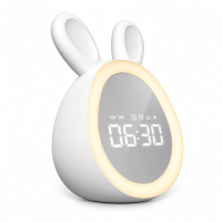 BunnyGlow – Schattig & Praktisch – Digitale Kinderwekker met Nachtlampje Wit | Educatief Speelgoed