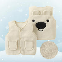 Baby Bear Fleece Vest – Warm & Zacht – Kinder Beer Vest Wit / 90 (18–24 maanden) | Educatief Speelgoed