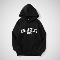 MiniUrban – Gezellig & Stijlvol – Trui met capuchon en Los Angeles/New York print Zwart   Los Angeles / 110 (4–5 jaar) | Educatief Speelgoed