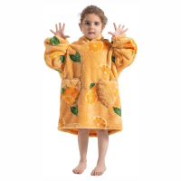 HappySnug – Schattig en comfortabel – Kinderdeken met capuchon One Size (1 3 jaar) / Oranje | Educatief Speelgoed