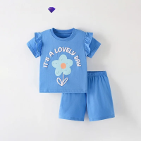 SunnyBloom – Zomer & Schattig – Matchende Zomerset Mooie blauwe bloem / 100 (2 3 jaar) | Educatief Speelgoed