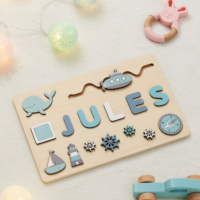 Woods™   Geef een blijvende herinnering!   Gepersonaliseerde puzzel Onderzeeër | Educatief Speelgoed