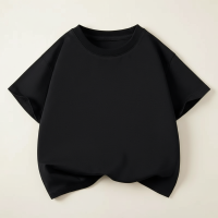 SimpleWear – Casual & Zacht – Relax Fit T shirt met Ronde Hals Zwart / 100 (3–4 jaar) | Educatief Speelgoed