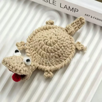 FunnyCritter – Grappig & Uniek – Gehaakte Dieren Onderlegger Bruin Hagedis | Educatief Speelgoed