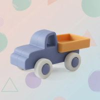 Montessori Silicone Toy Car – Veilig & Bijtvriendelijk – Siliconen Bijt Speelgoed Voertuig Blauwe Vrachtwagen | Educatief Speelgoed