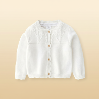 CozyCub – Comfortabel & Modieus – Gebreide Kinder Cardigan Sweater Sneeuwwit / 100 (18 24 maanden) | Educatief Speelgoed