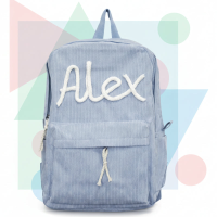 Kids Backpack – Gepersonaliseerde Rugzak voor Kinderen Blauw Wit | Educatief Speelgoed