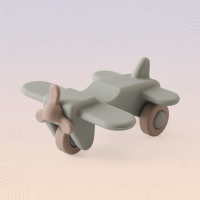 Montessori Silicone Toy Car – Veilig & Bijtvriendelijk – Siliconen Bijt Speelgoed Voertuig Vliegtuig | Educatief Speelgoed