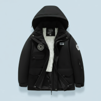 GlacierFit – Ademend & Beschermend Waterdicht – Ski pak met Fleecevoering Zwarte Jas / 110 (5–6 jaar) | Educatief Speelgoed