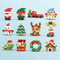 HolidayBlocks – Vrolijk & Decoratief – Kerst Mini Bouwstenen Set van 12 | Educatief Speelgoed