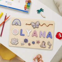 Woods™   Geef een blijvende herinnering!   Gepersonaliseerde puzzel Vlinder | Educatief Speelgoed
