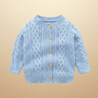 CozyCub – Comfortabel & Modieus – Gebreide Kinder Cardigan Sweater Hemelsblauw / 90 (12 18 maanden) | Educatief Speelgoed