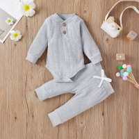 Mini Fashion™ – Comfortabel Baby Kledingset Grijs / 60 (0–3 maanden) | Educatief Speelgoed