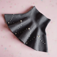 Girls Knitted Skirt – Comfort & Stijl – Kinder Rok Grijs / Chevron Pearl / 150 (8–9 jaar) | Educatief Speelgoed