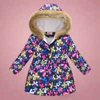 CozyTrend – Elegant & Knus – Gewatteerde Winterjas voor meisjes Roze bloemenprint / 110 (4 5 jaar) | Educatief Speelgoed